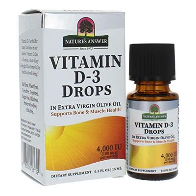 Nature&#39;s Answer Vitamin D-3 Drops 4000 IU 0.5 Fluid Ounce | Natural Immune Booster | Promotes Muscle and Bone Function | Supports Cardiovascular Health