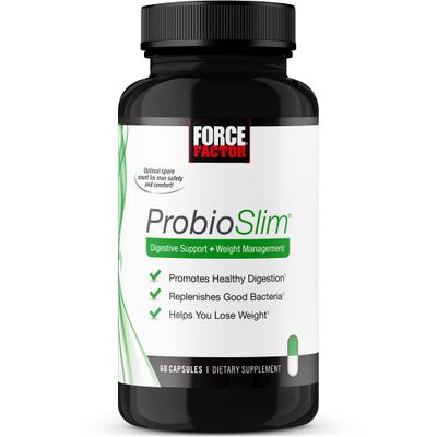 Force Factor ProbioSlim Probiotics for Women and Men, Probiotics for Digestive Health to Reduce Bloating, Gas, &amp; Occasional Diarrhea, with Prebiotics, LactoSpore, &amp; Green Tea for Energy, 60 Capsules