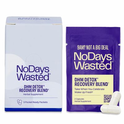 No Days Wasted DHM Detox 5 Portable Servings - Optimized Blend of DHM (Dihydromyricetin Supplement) and Vitamins to Take During Evening for Better Next Day and Recovery