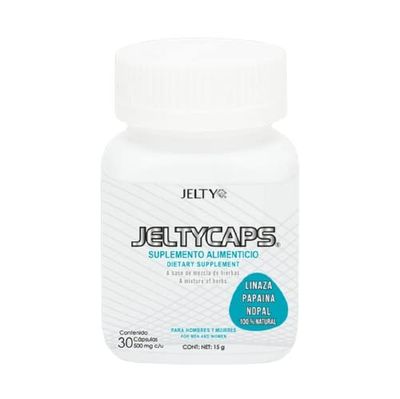 JELTY Jeltycaps Natural Capsules Powder of Papain Flaxseed sbila Apple Pectin 30 caps