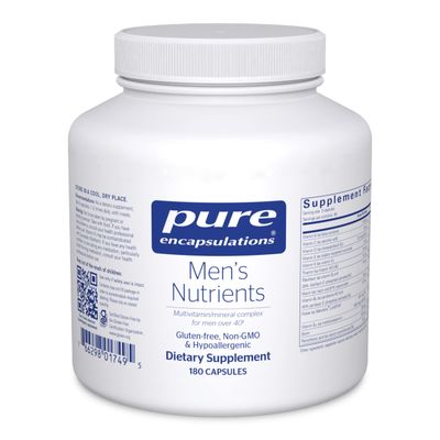 Pure Encapsulations Men&#39;s Nutrients - Multivitamin Mineral Supplement to Support Energy, Endurance &amp; Stamina in Men Over 40* - with Vitamin D, Vitamin C &amp; Trace Minerals - 180 Capsules