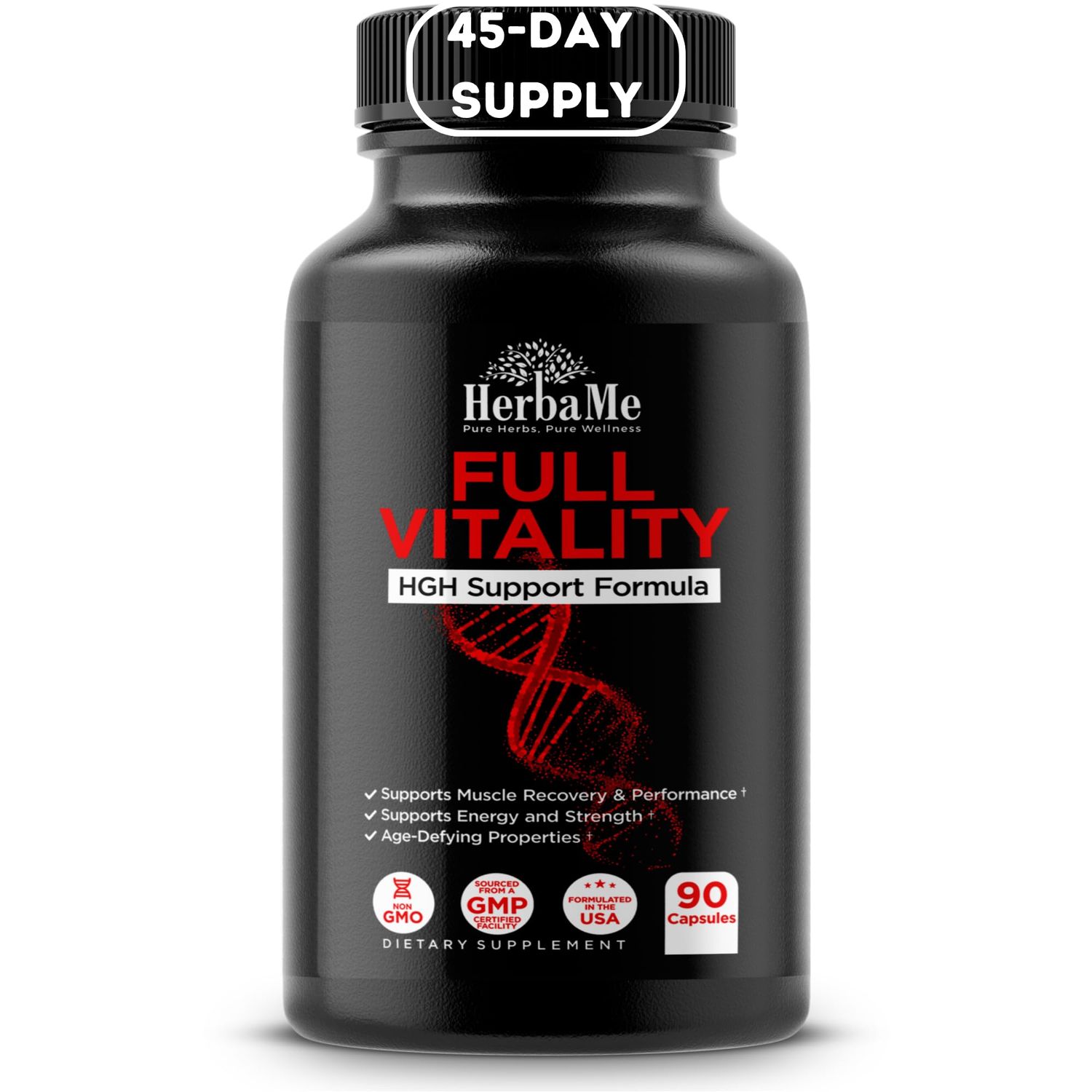 HerbaMe HGH Supplements for Men and Women, 90 Capsules - Naturally Supports Human Growth Hormone, Muscle Building, Muscle Growth Formula, Post Workout Recovery Amino Acid Blend with Colostrum Pills