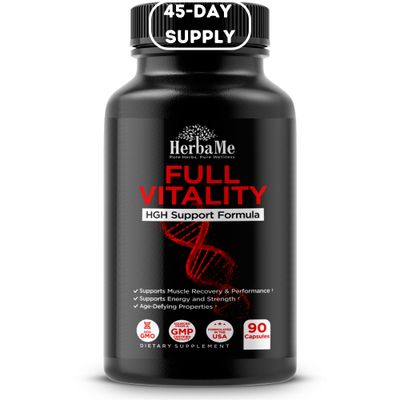 HerbaMe HGH Supplements for Men and Women, 90 Capsules - Naturally Supports Human Growth Hormone, Muscle Building, Muscle Growth Formula, Post Workout Recovery Amino Acid Blend with Colostrum Pills