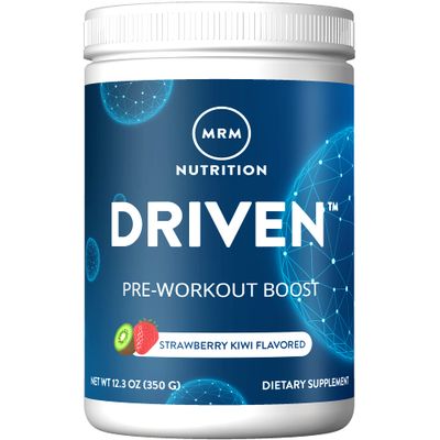MRM Nutrition Driven Pre-Workout Powder | Strawberry Kiwi Flavored | 125mg Caffeine | Pure Ingredients| Muscle + Hydration + Energy Blends | Performance Energy | Vegan + Gluten-Free | 29 Servings
