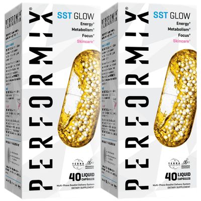 PERFORMIX - SST Glow with Capsimax - Enhanced Energy, Focus &amp; Skin Hydration - Fitness Goals - Metabolism Booster - Wellness - Pre Workout for Women - Thermogenic Supplement - Twin Pack - 80 Capsules