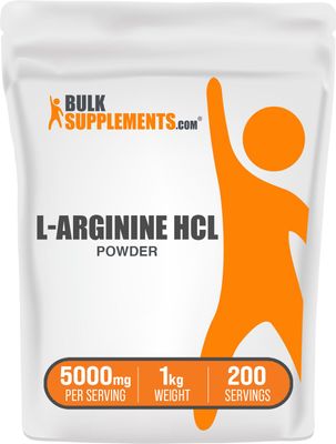 BulkSupplements.com L-Arginine HCl Powder - Arginine Supplement, Nitric Oxide Supplement - Arginine Powder, Unflavored &amp; Gluten Free, 5000mg per Serving, 1kg (2.2 lbs) (Pack of 1)
