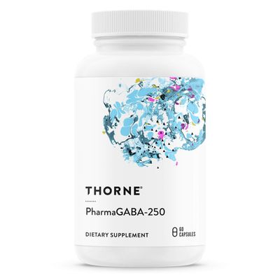 THORNE PharmaGABA-250 - GABA Supplement - 250 mg Natural Source Gamma-Aminobutyric Acid - Promotes a Calm, Relaxed, Focused State of Mind - 60 Capsules