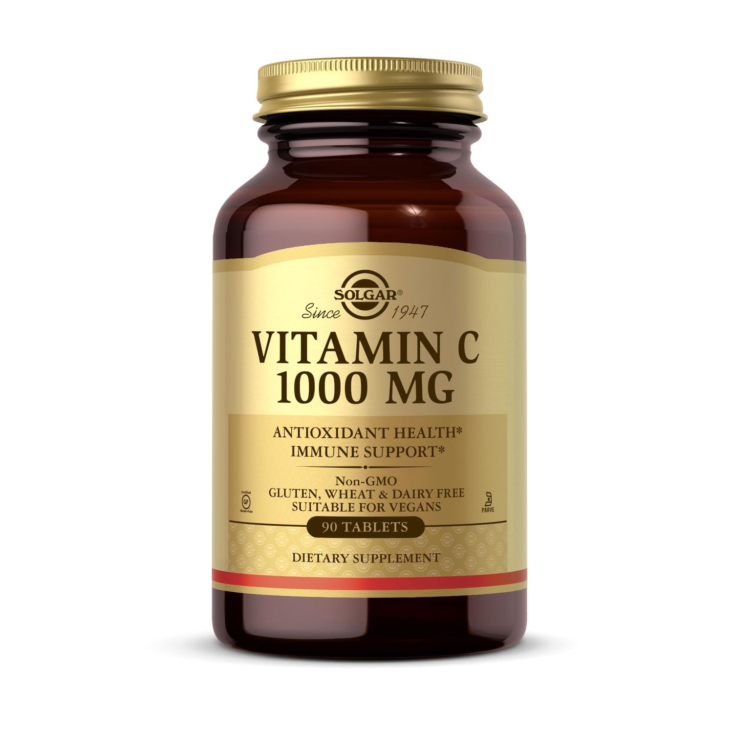 Solgar Vitamin C 1000 mg, 90 Tablets - Antioxidant &amp; Immune Support, Overall Health, Healthy Skin &amp; Joints - Bioflavonoids Supplement - Non-GMO, Vegan, Gluten Free, Kosher - 90 Servings