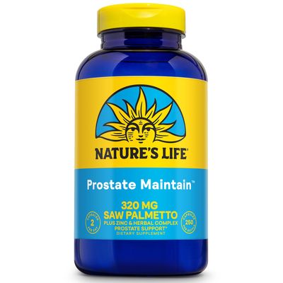 Nature&#39;s Life Prostate Maintain - Prostate Support Supplement for Men&#39;s Health - Saw Palmetto, Pygeum Herbal Complex and Zinc Supplements - 125 Servings, 250 Vegetarian Capsules