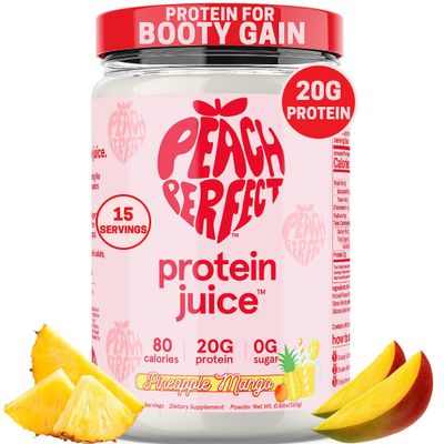 Peach Perfect Whey Protein Powder for Women, Pineapple Mango Protein Juice for Women, 20g Clear Whey Protein Isolate Per Serving for Muscle Support, Meal Replacement Shake, Protein Water, 30 Servings