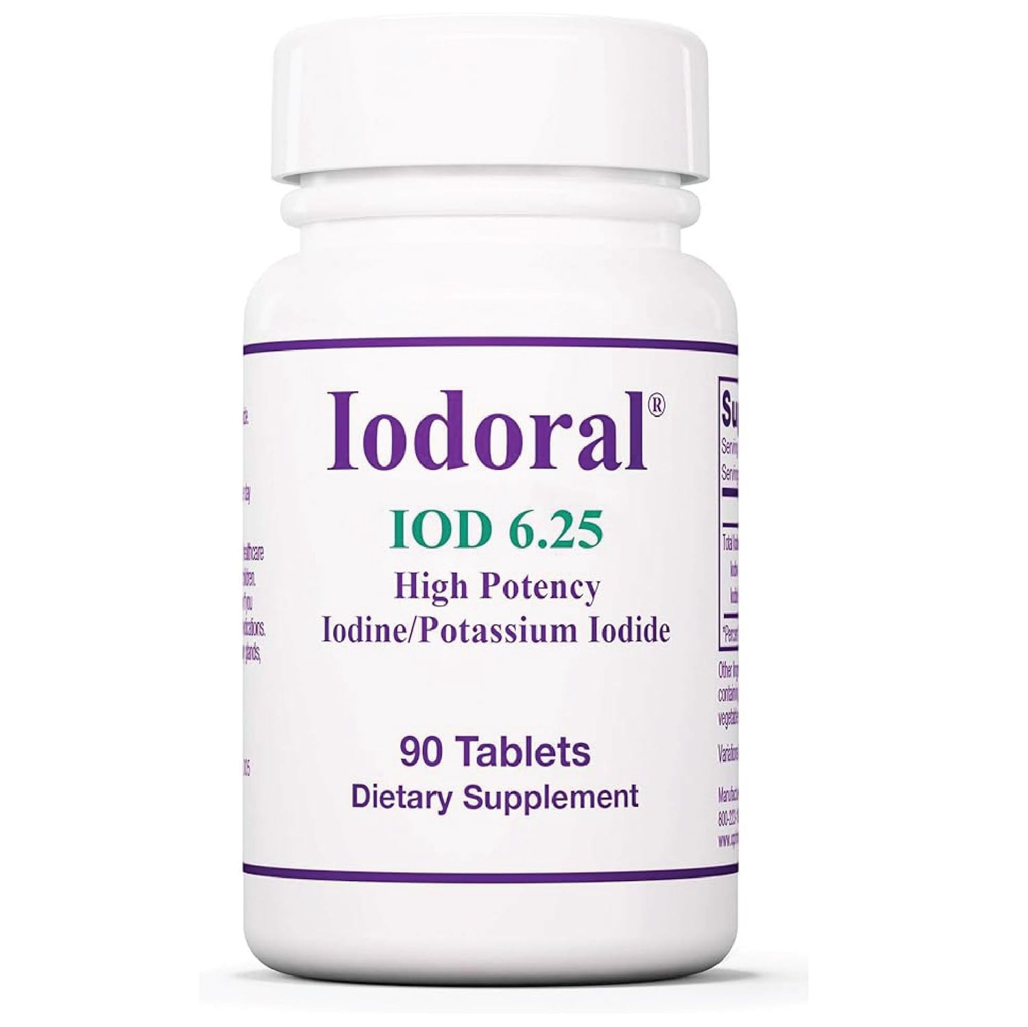 Optimox Iodoral 6.25 mg - Iodine Supplements for Thyroid Support, Potassium Iodide Tablets, Lugol Solution, Daily Vitamins and Minerals, High Potency Iodine Tablets - 90 Tablets 1-Pack