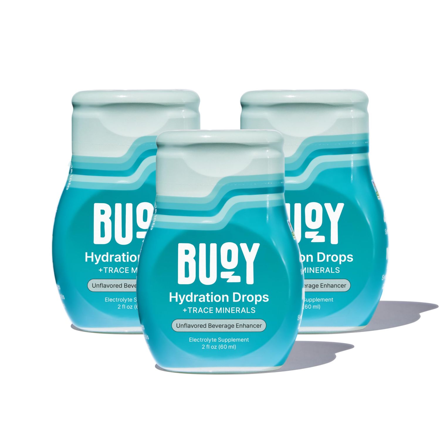Buoy Electrolyte Drops | No Sugar, No Sweeteners | Trace Minerals, Vitamins &amp; Antioxidants | Purposefully Unflavored | Perfect for Any Drink | Daily Hydration Supplement (Unflavored - 3 Pack)