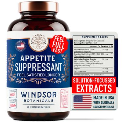Appetite Suppressant for Weight Loss - Garcinia Cambogia, Glucomannan Appetite Control Supplements and Metabolism Booster for WeightLoss - Lose Weight Fast for Women and Men - 60 Veggie Diet Pills