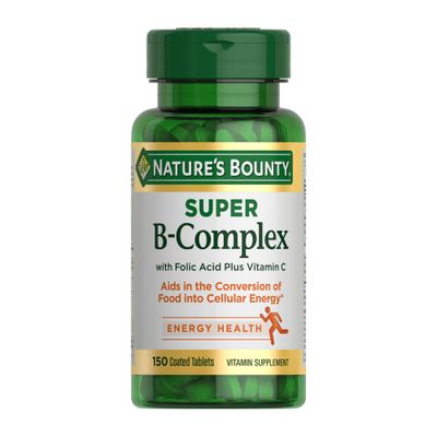 Nature's Bounty Super B Complex with Vitamin C &amp; Folic Acid, Immune &amp; Energy Support, 150 tablets