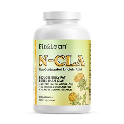 Fit &amp; Lean N-CLA, Weight Loss Supplement, Reduces Belly Fat Better Than CLA, Boost Metabolism, Supports Lean Muscle, Stimulant Free, Non Conjugated Linoleic Acid, 120 Servings (Packaging May Vary)