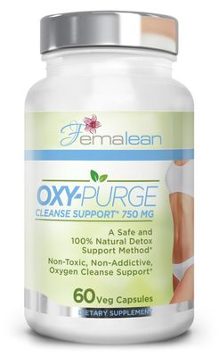Femalean Oxy-Purge 750 mg 60 Vcaps - Natural Magnesium Oxide Oxygen Based Colon Cleanse Gentle Laxative Supports Healthy Digestive Tract Regularity