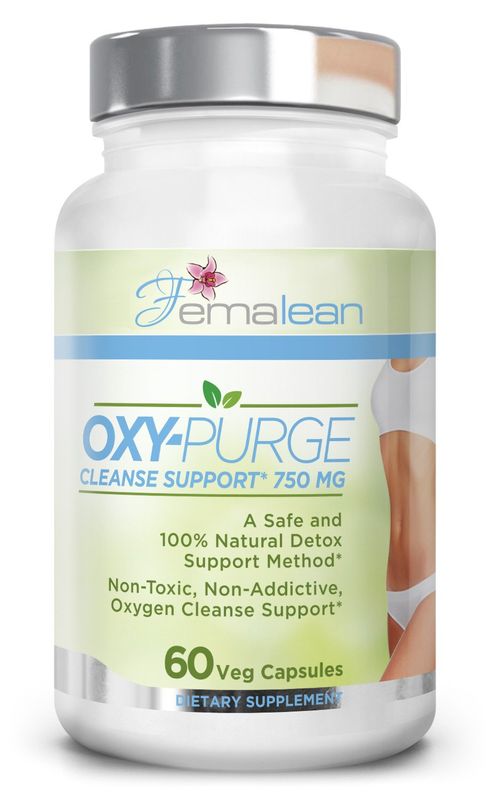Femalean Oxy-Purge 750 mg 60 Vcaps - Natural Magnesium Oxide Oxygen Based Colon Cleanse Gentle Laxative Supports Healthy Digestive Tract Regularity