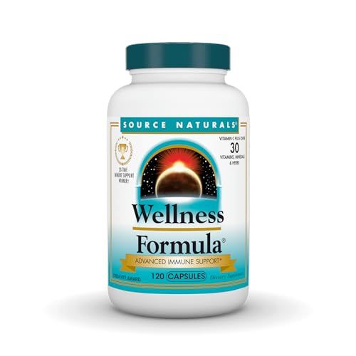 Source Naturals Wellness Formula Bio-Aligned Vitamins &amp; Herbal Defense for Advanced Immune Support* - Dietary Supplement &amp; Immunity Booster - 120 Capsules