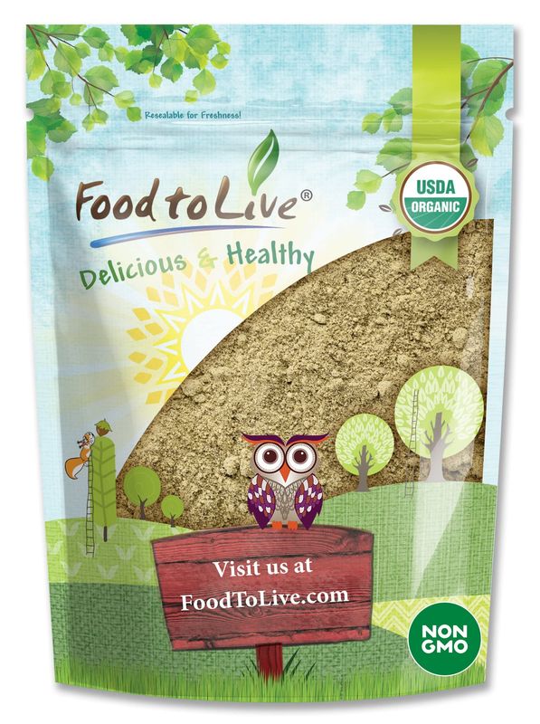 Food to Live Organic Hemp Protein Powder, 2 Pounds - 50% Protein, Non-GMO, Non-Irradiated, Pure, Kosher, Vegan Superfood, Rich in Iron and Fiber