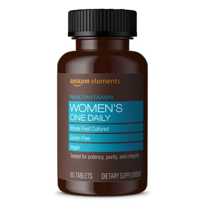 Amazon Elements Womens One Daily Multivitamin, 59% Whole Food Cultured, Vegan, 65 Tablets, 2 month supply (Packaging may vary)