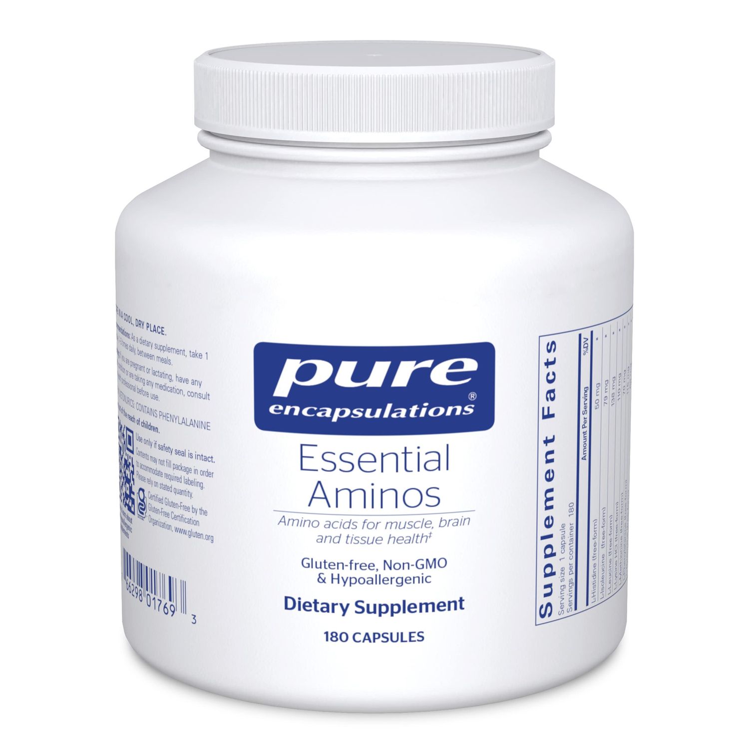 Pure Encapsulations Essential Amino Acids - Muscle Recovery Support &amp; Health* - with Leucine, Threonine &amp; Tryptophan - 180 Capsules