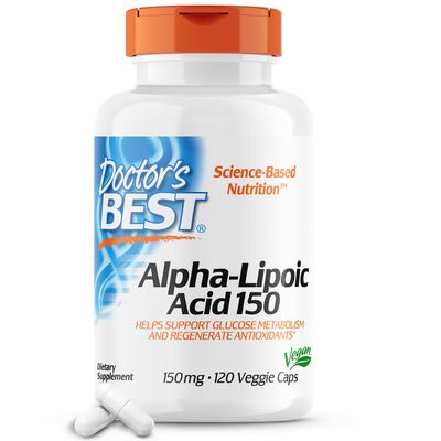 Doctor&#39;s Best Alpha-Lipoic Acid 150, Helps Support Glucose Metabolism and Regenerate Antioxidants* Non-GMO, Gluten Free, Vegan, Soy Free, 150mg, 120 Veggie Caps
