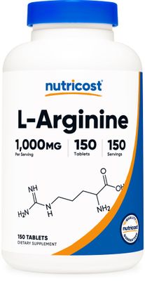 Nutricost L-Arginine 1000mg, Amino Acid Tablets (150 Tablets)
