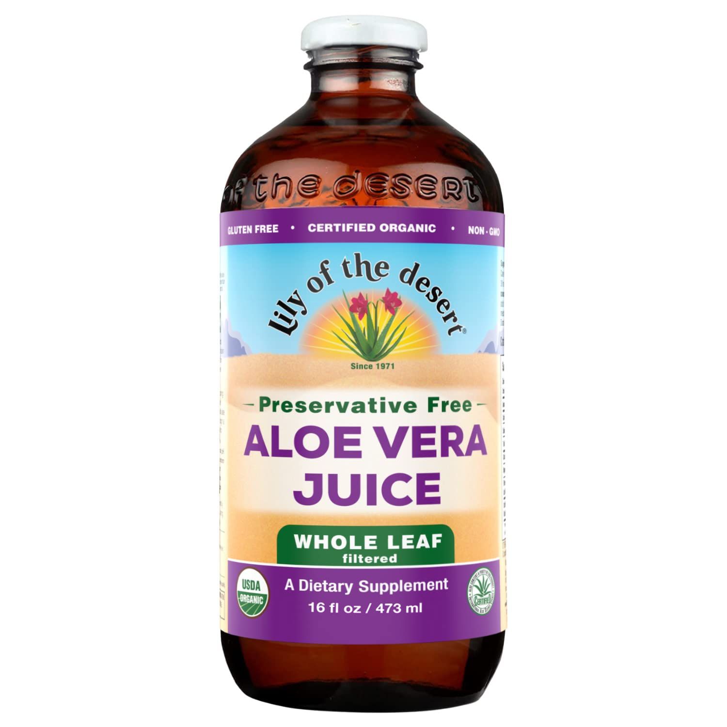 Lily of The Desert Aloe Vera Juice Whole Leaf, 16 Fluid Ounce
