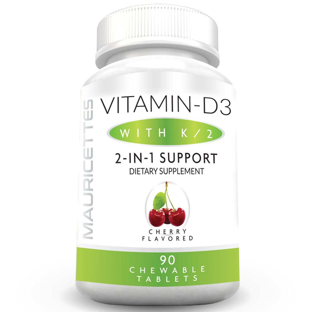 Chewable Vitamin D3 K2-2000 IU VIT D 3 with K Supplement, Great Taste, Easy for Adults and Kids, Supports Bone and Immune Health, 60 D3K2 Tablets