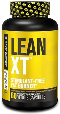 Jacked Factory Lean-XT Caffeine Free Fat Burner - Non Stim Weight Loss Supplement, Appetite Suppressant &amp; Metabolism Booster | Acetyl L-Carnitine, Green Tea Extract, Forskolin - 60 Natural Diet Pills