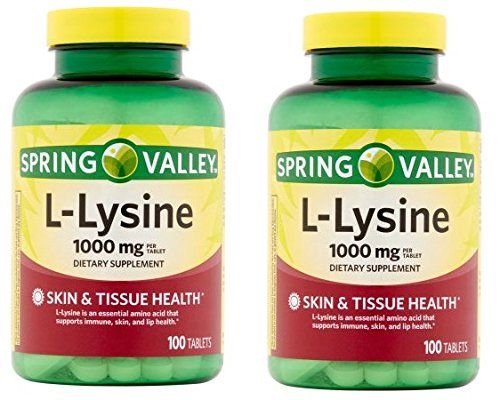 Spring Valley - L-Lysine 1000 mg, 100 Tablets (Pack of 2)