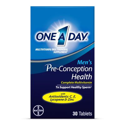 One A Day Men&#39;s Pre-Conception Health Multivitamin to Support Healthy Sperm, Supplement for Men with Vitamin C, Vitamin E, Selenium, Zinc, and Lycopene, 30 Count