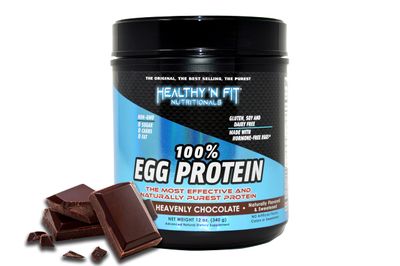 Healthy &#39;N Fit 100% Egg Protein- Chocolate (12oz): 100% Egg White Protein Plus Natural Peptides. Naturally Sweetened, Zero Carb, Keto, Paleo Friendly