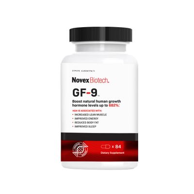 Novex Biotech GF-9 - HGH Boosting Supplement for Men - Workout Complex for Men - Support Energy, Endurance, Sleep, 84 Ct (21-Day Supply)