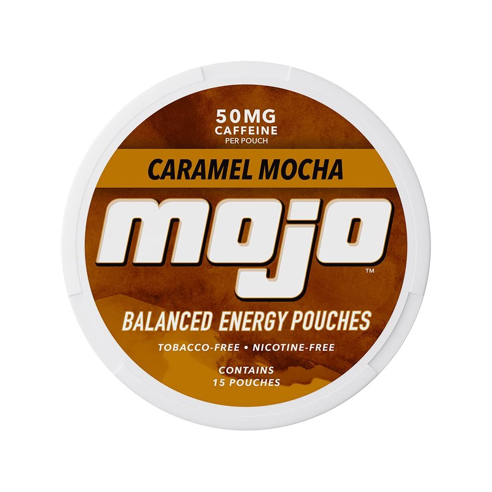 Mojo Balanced Energy Pouches | Healthier Energy Drink Alternative | Zero Sugar &amp; Calorie-Free with Ginseng, Yerba Mate, B-Vitamins, and Amino Acids | 15 Pouches Per Can | 5 Cans of Berry
