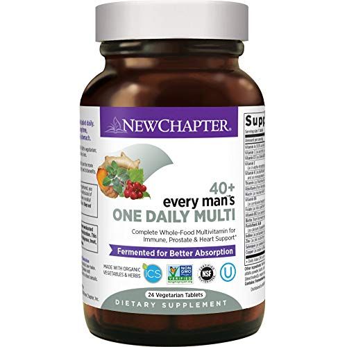 New Chapter Men&#39;s Multivitamin, Every Man&#39;s One Daily 40+, Fermented with Probiotics + Saw Palmetto + B Vitamins + Vitamin D3 + Organic Non-GMO Ingredients - 24 Count