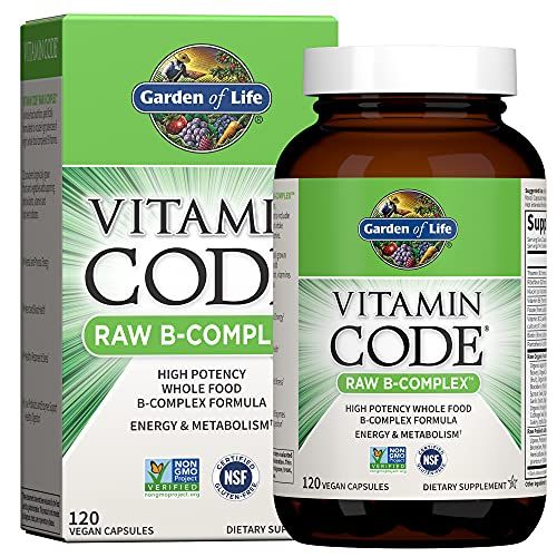 Garden of Life Vitamin B Complex - Vitamin Code Raw B Complex - 120 Vegan Capsules, High Potency B Complex Vitamins for Energy &amp; Metabolism with B6, Folate &amp; B12 as Methylcobalamin plus Probiotics