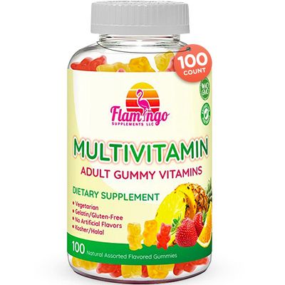 Flamingo Supplements Multivitamin Gummies | Vegan Friendly, Kosher Halal NO Gluten or Gelatin, no GMO| for Men, Women &amp; Kids| 3 Natural Flavors | Vitamins C, B3, B12, Biotin, Zinc &amp; More| 100 Gummies