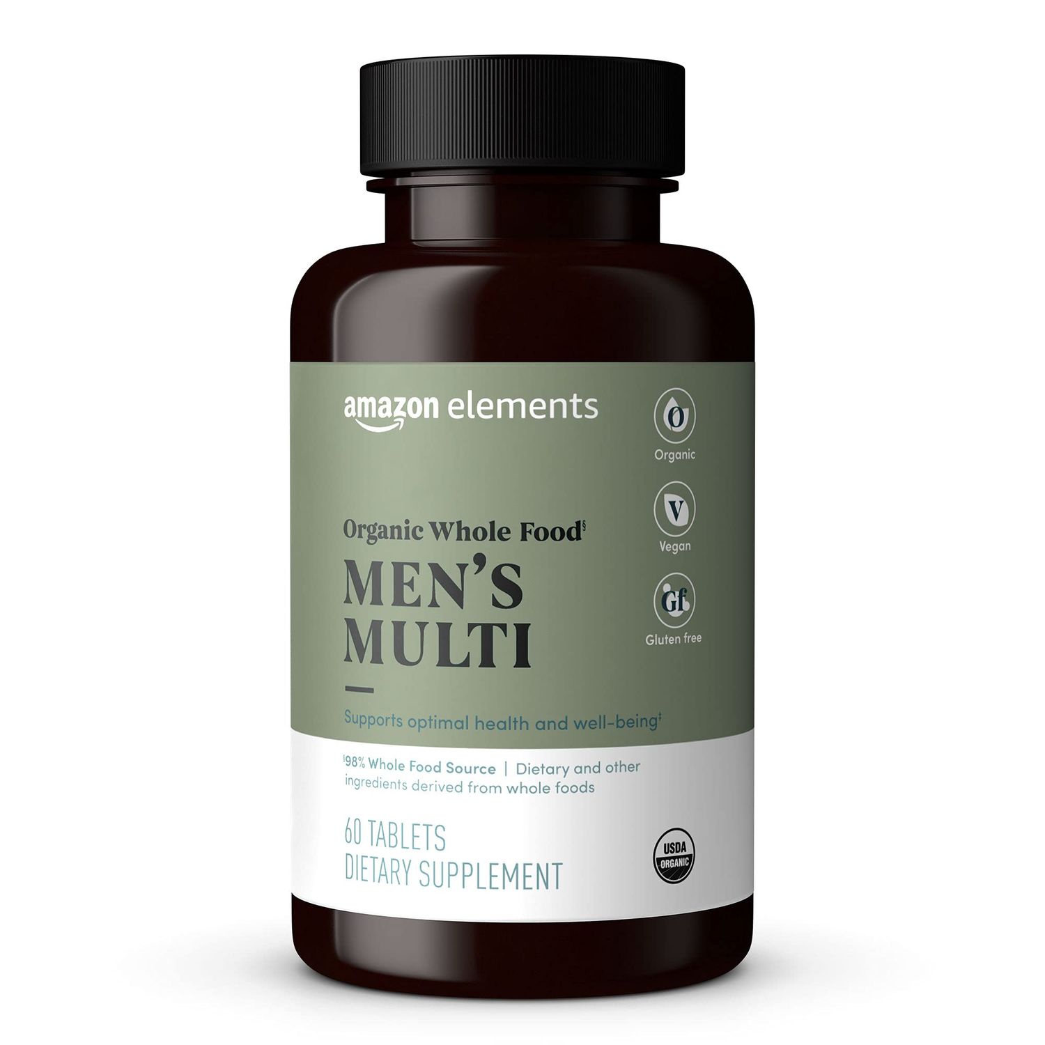 Amazon Elements Organic Whole Food Men&#39;s Multi, 60 tablets