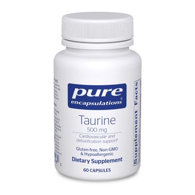 Pure Encapsulations Taurine 500 mg | Amino Acid Supplement for Liver, Eye Health, Antioxidants, Heart, Brain, and Muscles* | 60 Capsules