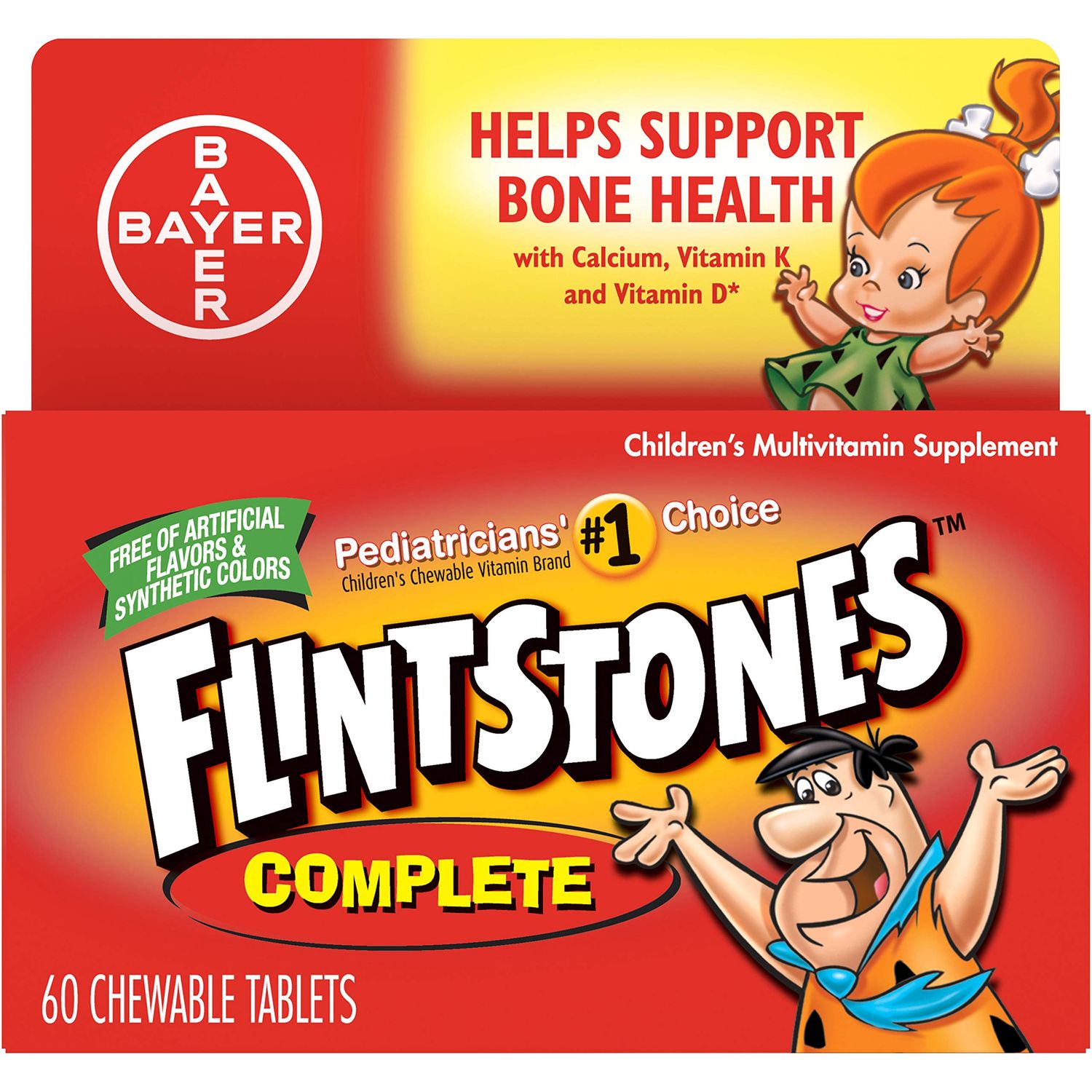 Flintstones Children&#39;s Complete Multivitamin Chewable Tablets, 60-Count Bottles by Flintstones Vitamins