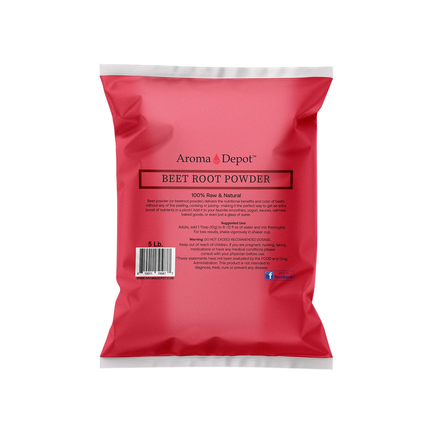 Beet Root Powder 5 lb. by Aroma Depot Raw &amp; Non-GMO I Vegan &amp; Gluten Free I Nitric Oxide Booster I Boost Stamina and Increases Energy I Immune System Booster I 100% Natural