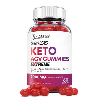 Genesis Keto ACV Gummies Extreme Formula 2000MG Vegan Non GMO with Pomegranate Juice Beet Root B12 60 Gummys