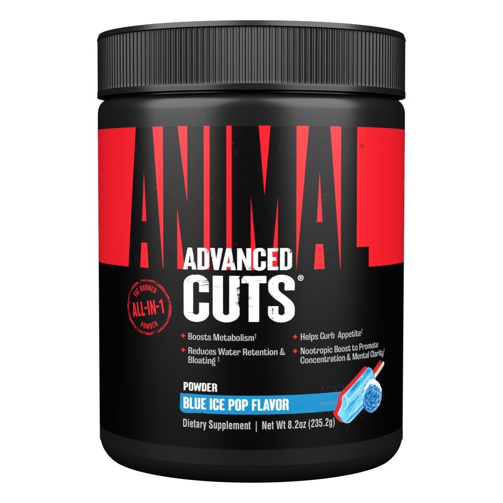 Animal Cuts Thermogenic Fat Burner Powder - Weight Loss for Women and Men for Metabolism, Energy, Focus, and Nootropic Brain Support with Ketones Appetite Suppressant - Blue Ice Pop Flavor