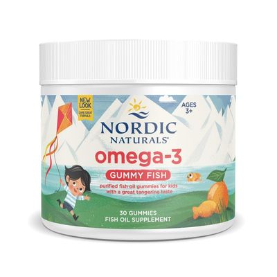 Nordic Naturals Nordic Omega-3 Gummy Fish, Tangerine - 30 Gummy Fish - 124 mg Total Omega-3s with EPA &amp; DHA - Non-GMO - 30 Servings
