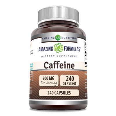 Amazing Formulas Caffeine Supplement | 200 Mg | 240 Capsules | Non-GMO | Glute-Free | Made in USA