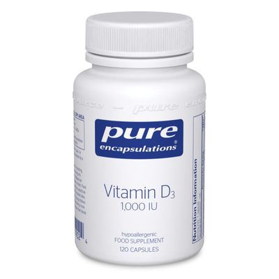 Pure Encapsulations Vitamin D3 25 mcg (1,000 IU) - Supplement to Support Bone, Joint, Breast, Heart, Colon &amp; Immune Health - with Premium Vitamin D - 120 Capsules