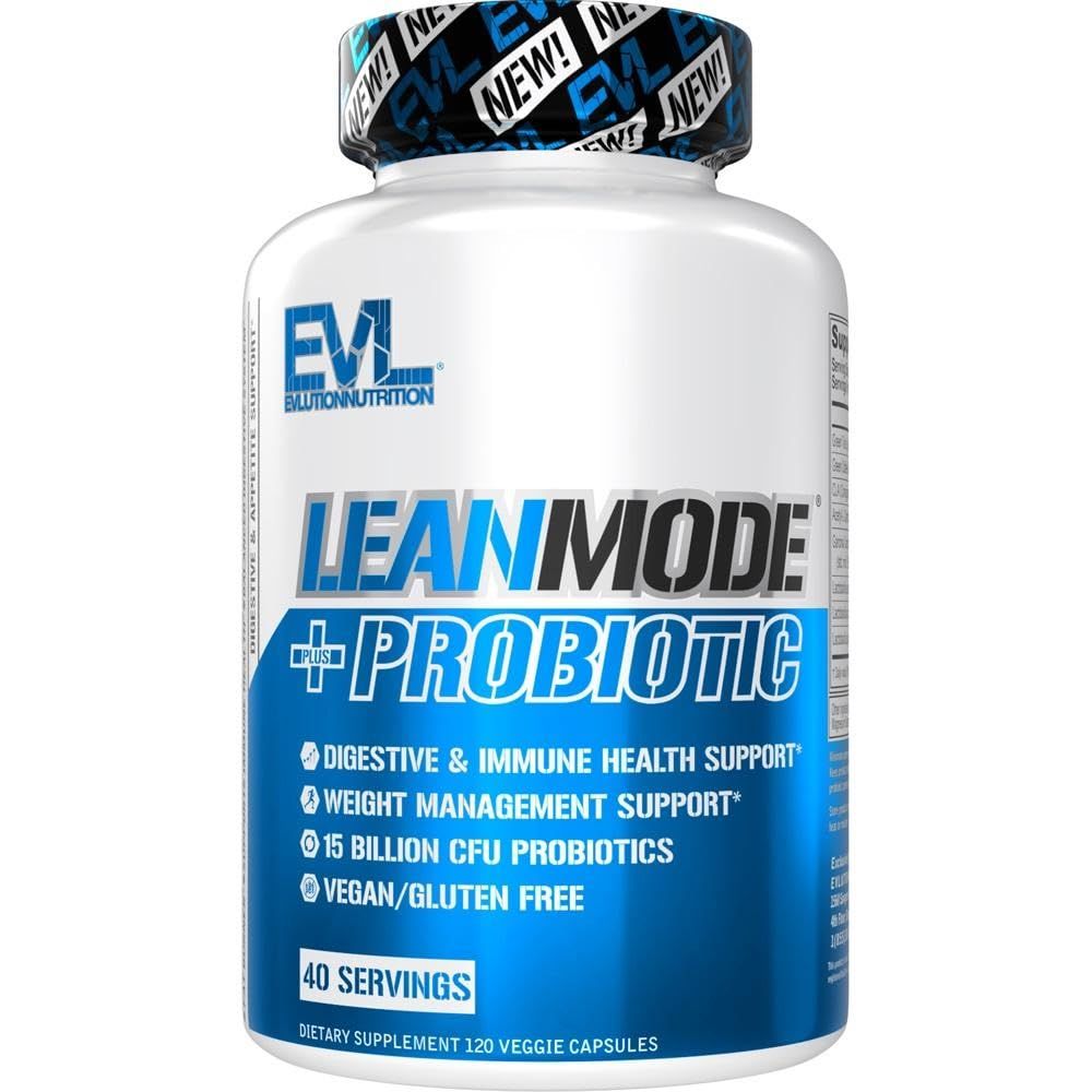 Evlution Nutrition Leanmode + Probiotic, Advanced Probiotic Capsule Supplement, 15 Billion CFUs per Serving, Digestive Support &amp; Gut Health (40 Servings)