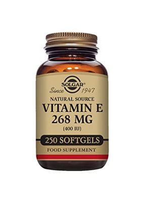 Solgar Vitamin E 268 mg (400 IU), 250 Mixed Softgels - Natural Antioxidant, Skin &amp; Immune System Support - Naturally-Sourced Vitamin E - Gluten Free, Dairy Free - 250 Servings