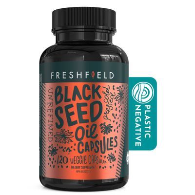 Freshfield Black Seed Oil: Up to 3X The Thymoquinone, Premium (Black Cumin Seed Oil, Nigella Sativa) | Cold Pressed | Vegan | Ultra Strength | Pure and 100% Natural. (120 Capsules)